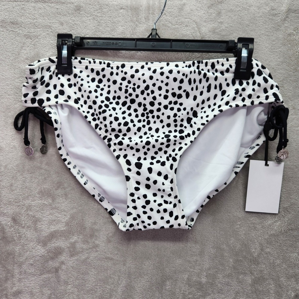 DKNY Bikini Bottoms Womens Size XXL Swimsuit Spotted 4-Way Stretch UV Protection